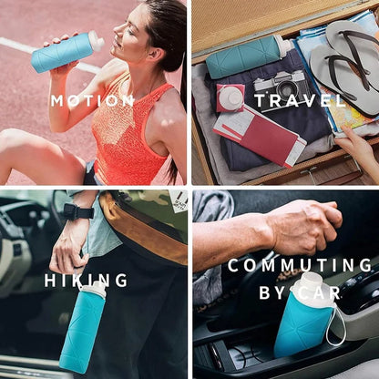 Fold & Go™ Collapsible Silicone Water Bottle – 600mL
