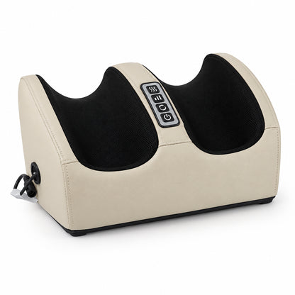 Beige and black foot massager on a white background