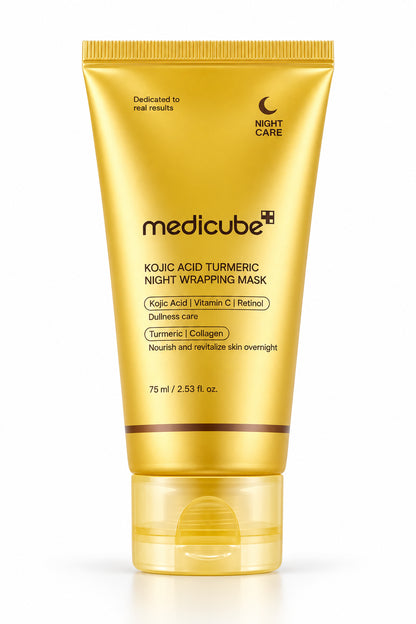 Medicube Kojic Acid Turmeric Night Wrapping Mask tube on a white background