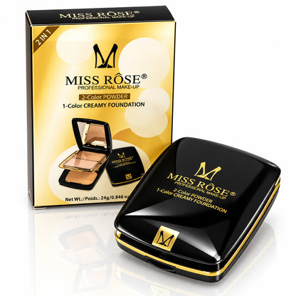 Miss Rose makeup compact and packaging on a white background