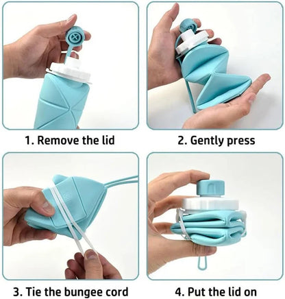Fold & Go™ Collapsible Silicone Water Bottle – 600mL
